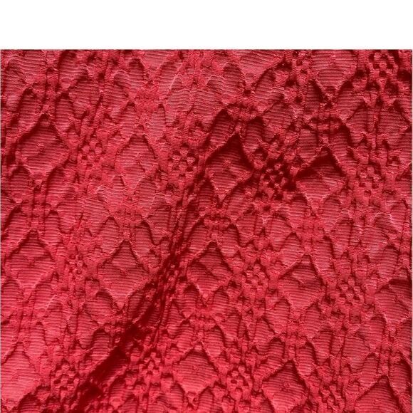 Kay Unger Deep Coral Textured Gold Belted Dress - Picture 7 of 16